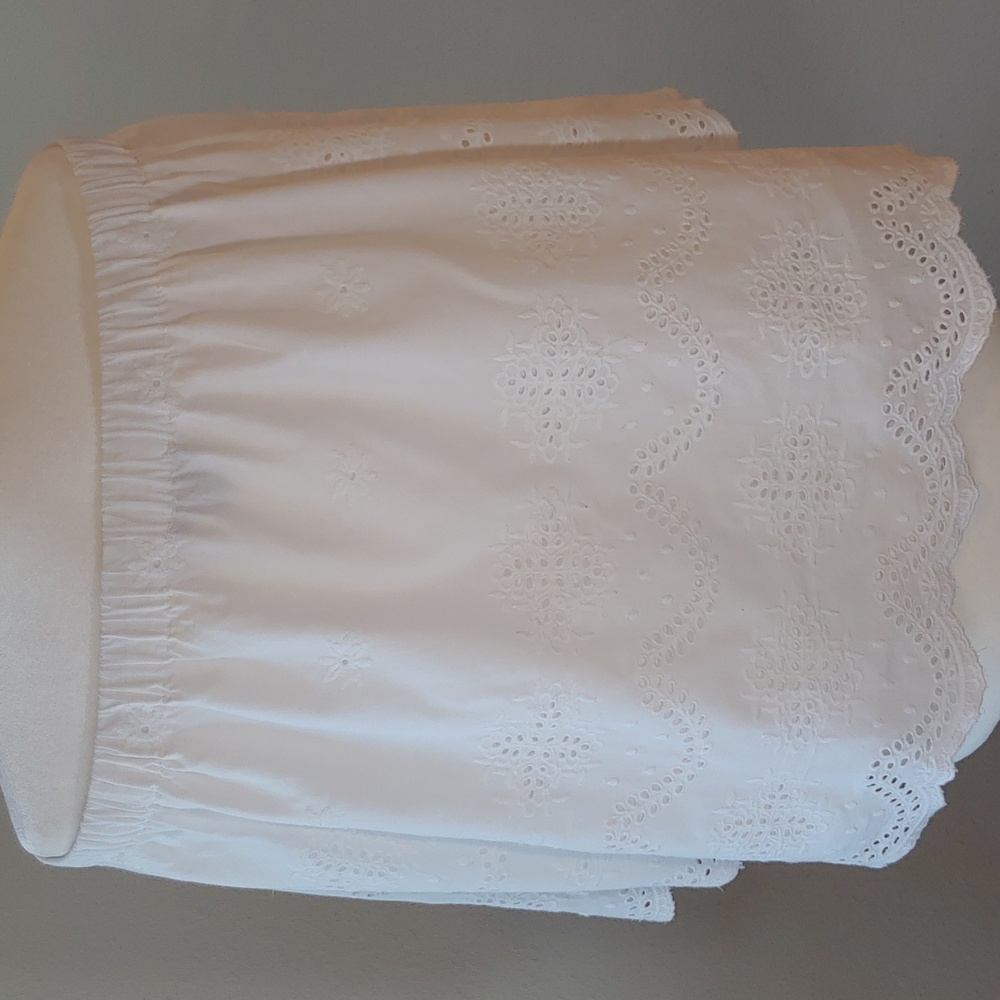 Saks Fifth Avenue White Cotton Eyelet 3/4 Sleeve Off Shoulders Top Women's Med - Picture 4 of 15